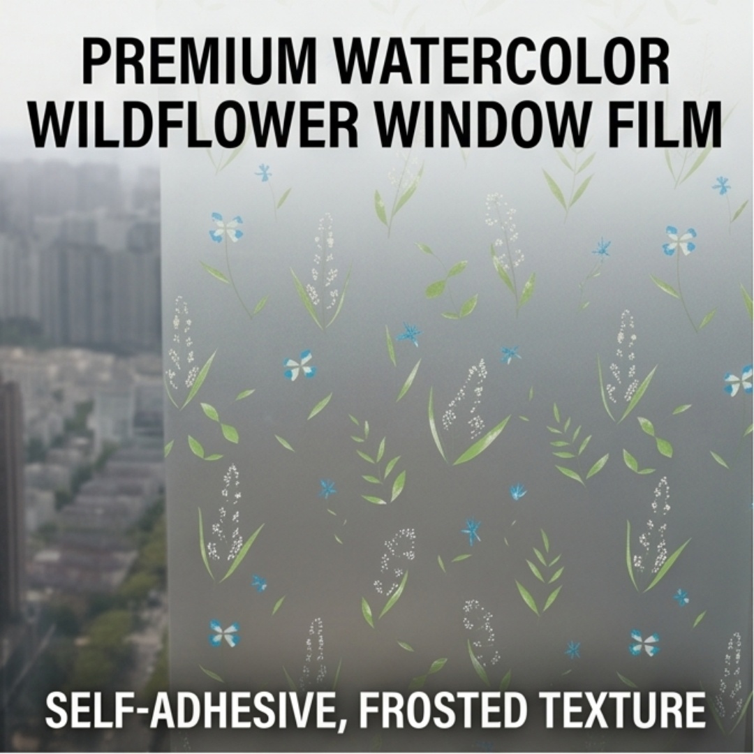 Home Office Kitchen - Self Adhesive Fresh Floral Leaf Window