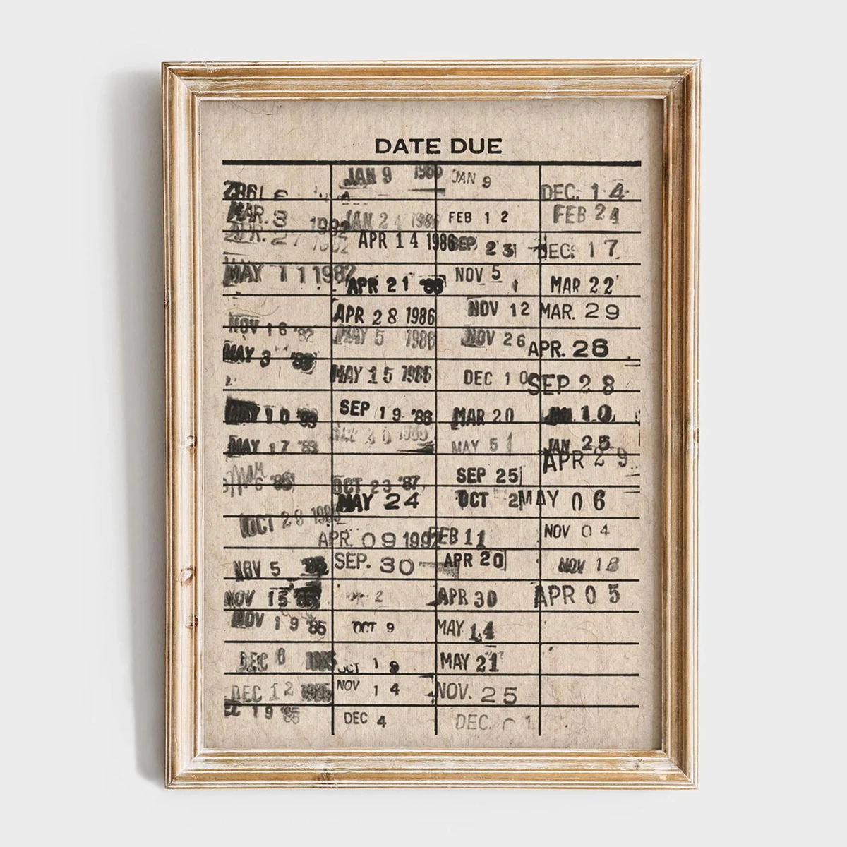 Home Office And Library - Antique Library Card Canvas Prints Poster