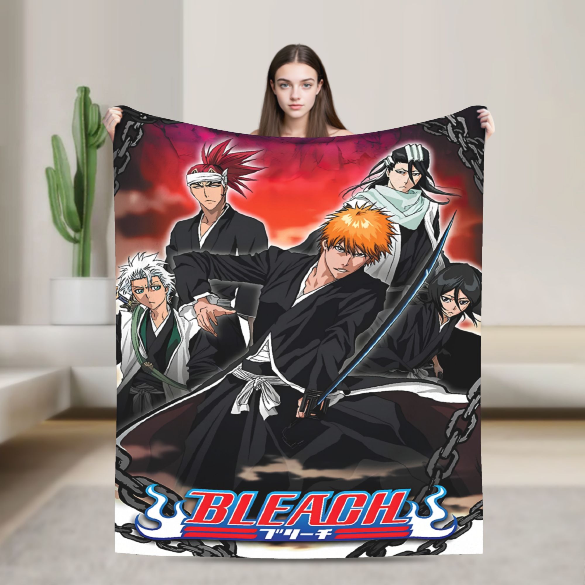 Home Office Bleaching - Soft Blanket Travel Office Ichigo Rukia