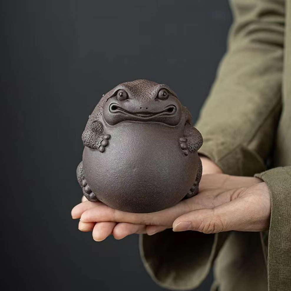 Home Or Office Use - Purple Clay Tea Pet Lucky Golden