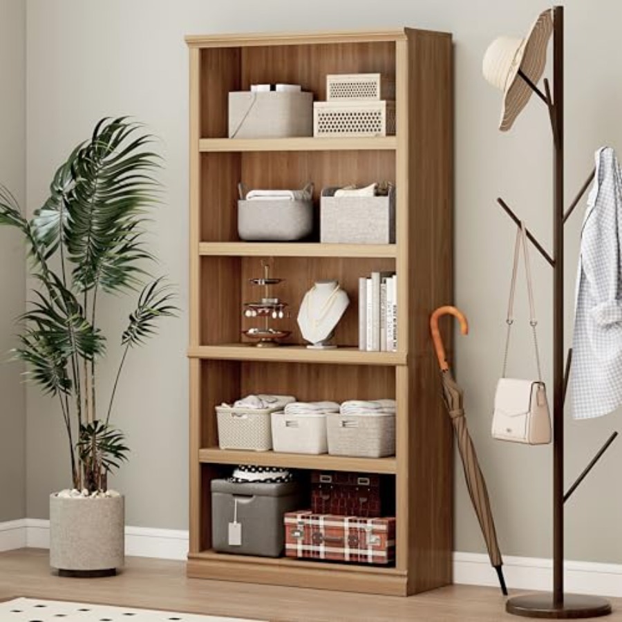 70 in Tall White Oak Bookcase  - Home Office And Library review and price