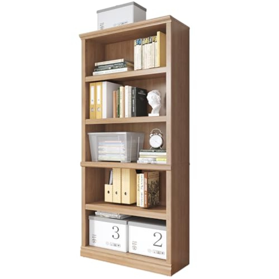 70 in Tall White Oak Bookcase  - Home Office And Library review and price
