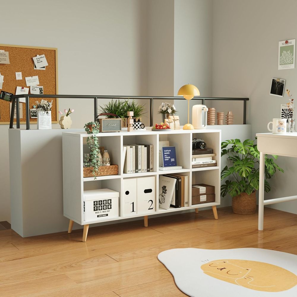 2 Tier Wooden Bookshelf with L - Home Office Bookshelves review and price