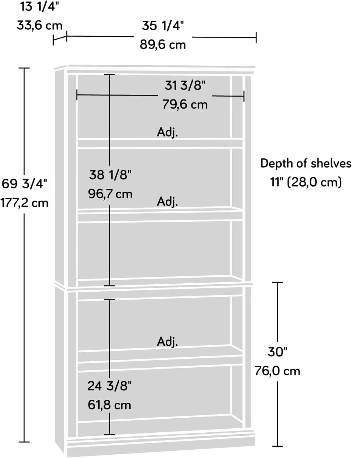 5 Tier Book Shelf Wooden Bookc - Home Office And Library review and price