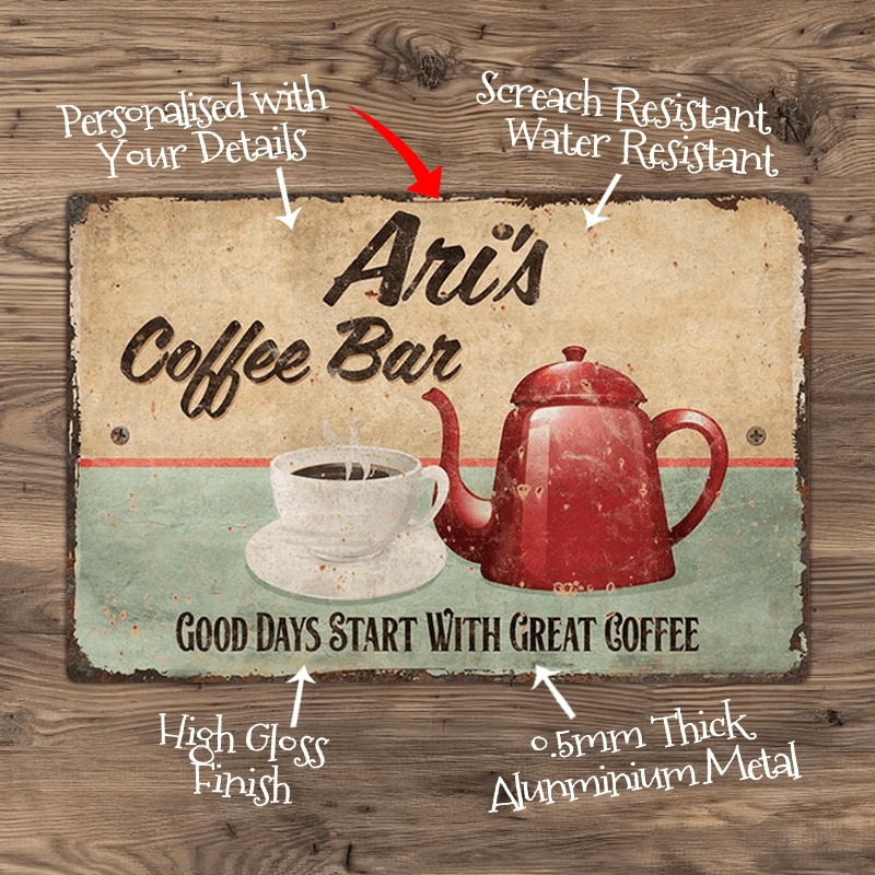 CIFbuy Custom Text Metal Coffe - Home Office Kitchen review and price