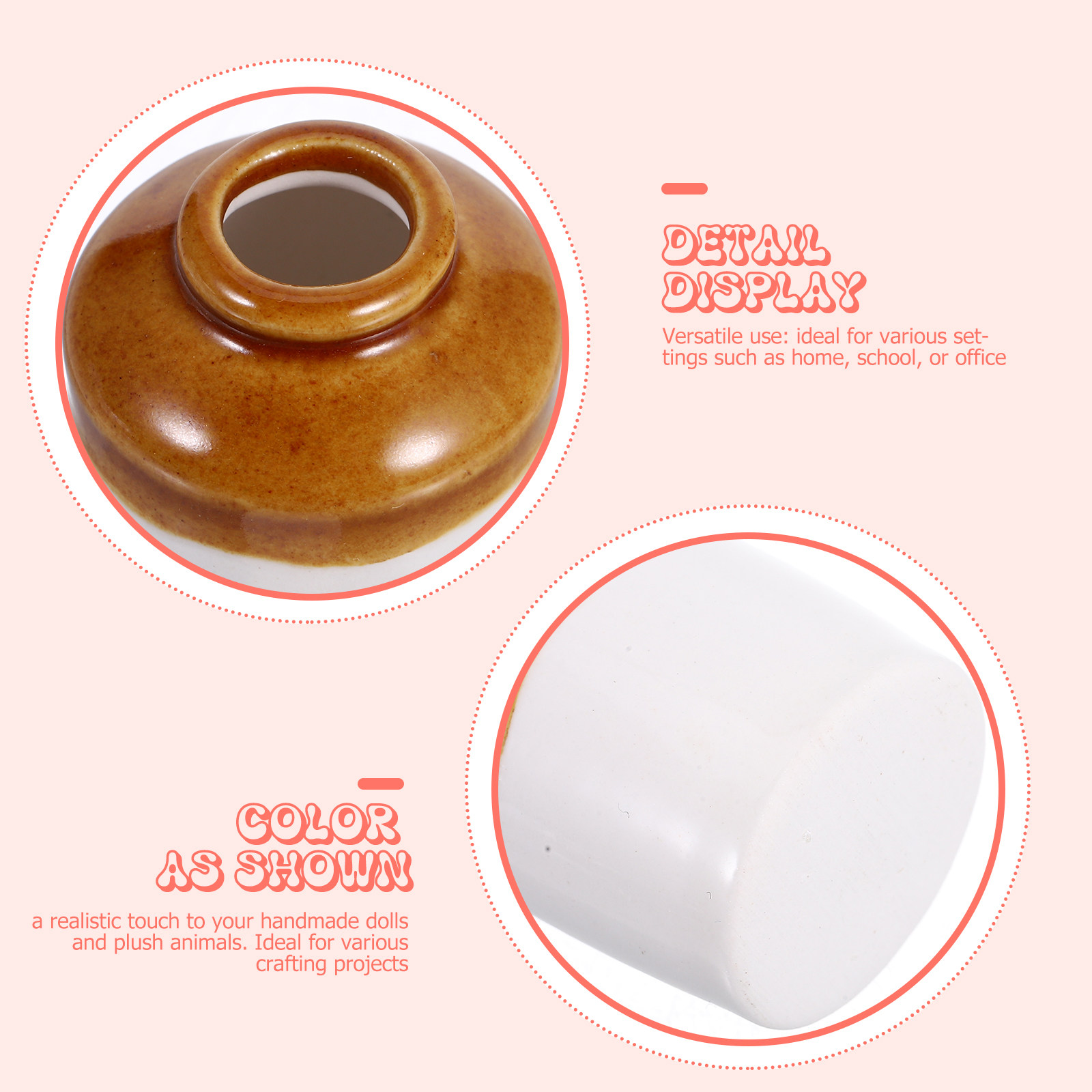 3Pcs Tiny Ceramic Flower Pots  - Home Office Design review and price