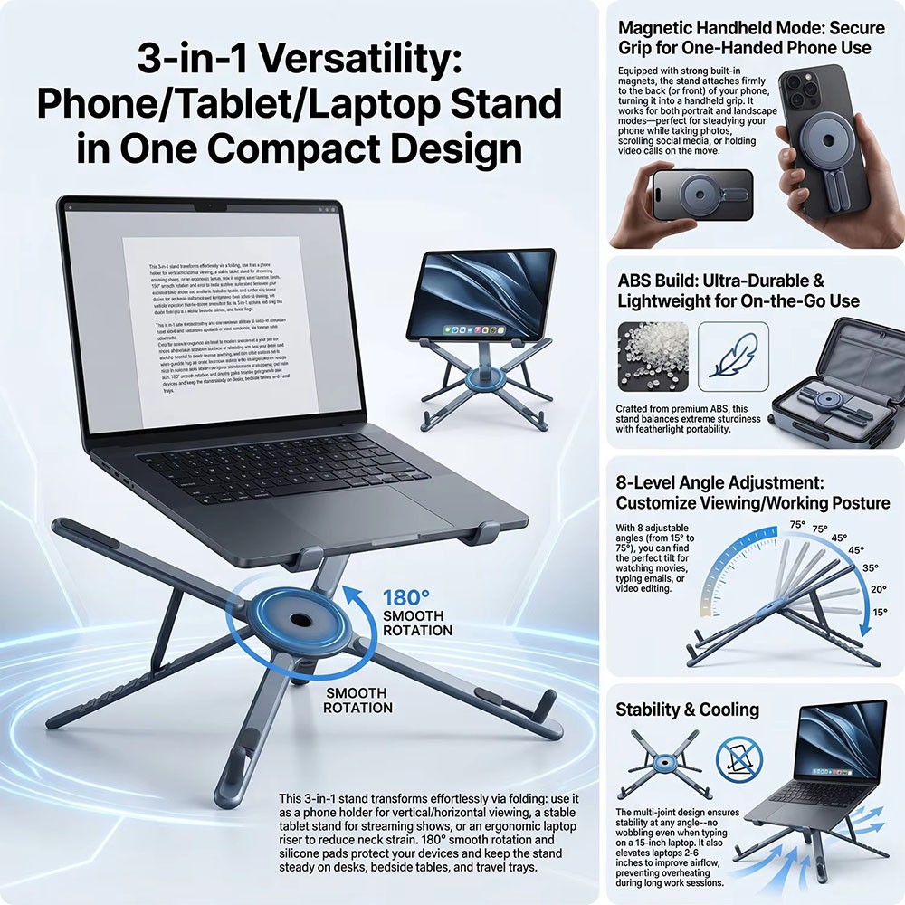 Portable Magnetic Phone Holder - Home Office Laptop review and price